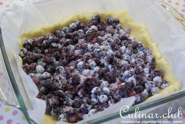 Crowberry and blueberry crumb bars (Брусничное и черничное печенье с крошкой)