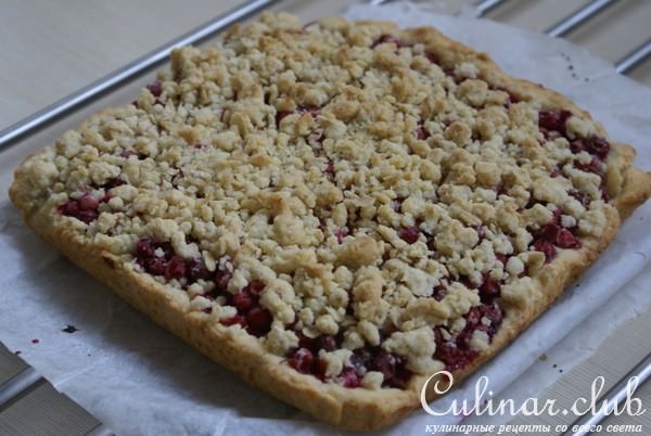 Crowberry and blueberry crumb bars (Брусничное и черничное печенье с крошкой)