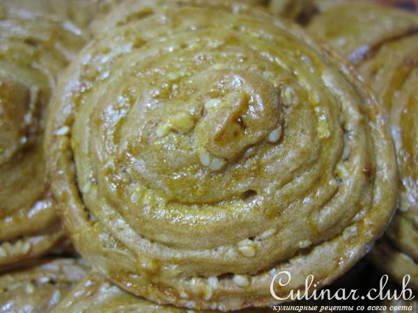 Печенье " Ракушки с кунжутом " и хлеб - рулет с кунжутом