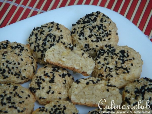 Овсяно-творожное печенье с яблоками