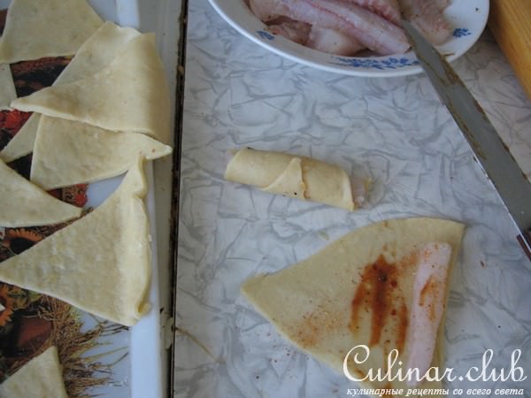 Рыбные рогалики(с необычным тестом).
