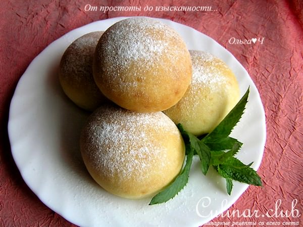 Творожные булочки с мятным сиропом