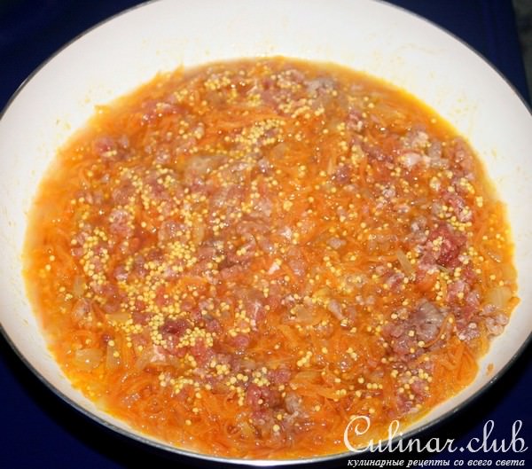 "Мешочки" с пшеном,мясом и овощами