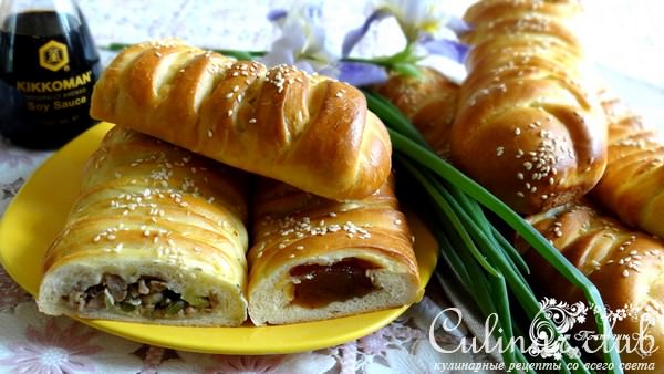 Плетеные багеты с двумя начинками (идеи для пикника)