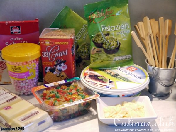 Cake-Pops или пирожные-крошки на ножке „Рождественская елочка“