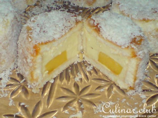 Пирожные с творожно-манговым кремом