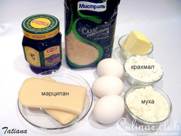 Тарталетки миндальные с марципановым кремом и ежевикой