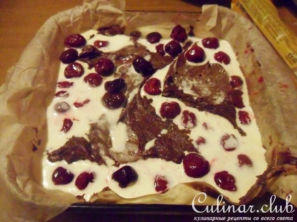Брауни - чизкейк с вишней