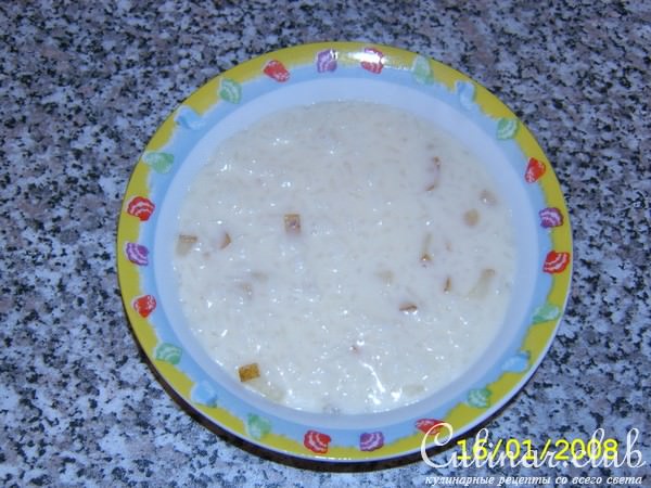 рисовая каша с грушей