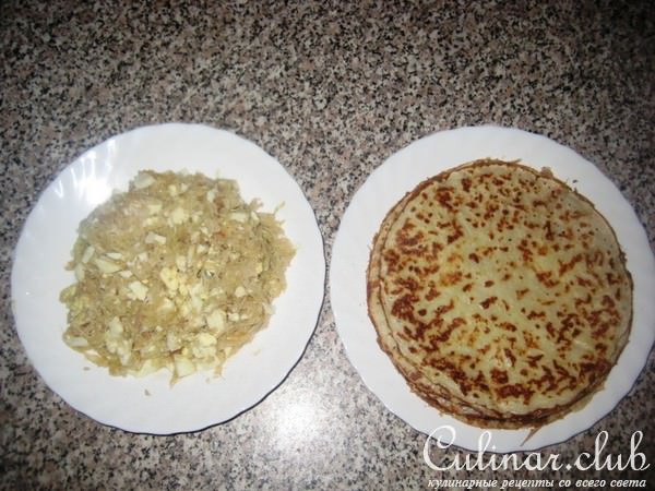 Блинчики с капустной начинкой