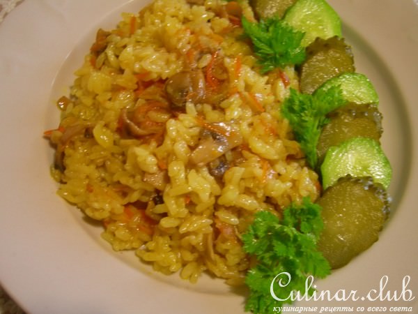 Плов с шампиньонами