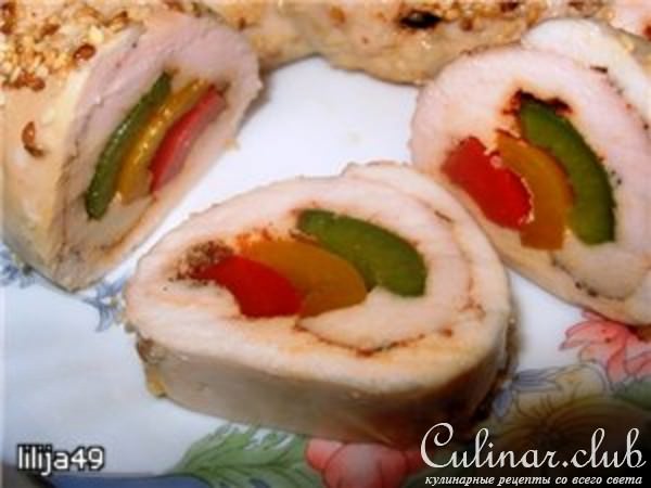 Рулетики из куриной грудки "Светофор"
