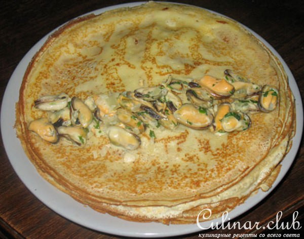 Блины с морскими ракушками