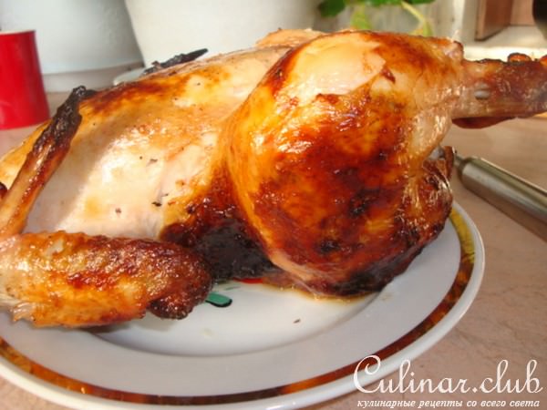 курица фаршированная ананасами ( вариант )
