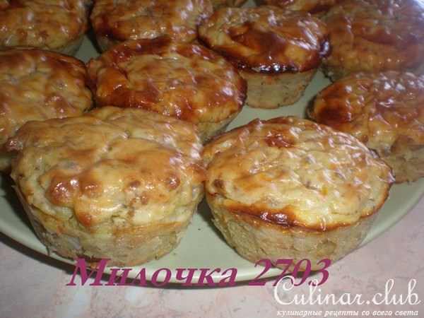 Простые картофельные «кексы» с мясом