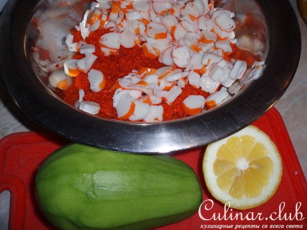 Салат Калифорния (по мотивам роллов Калифорния, без риса)