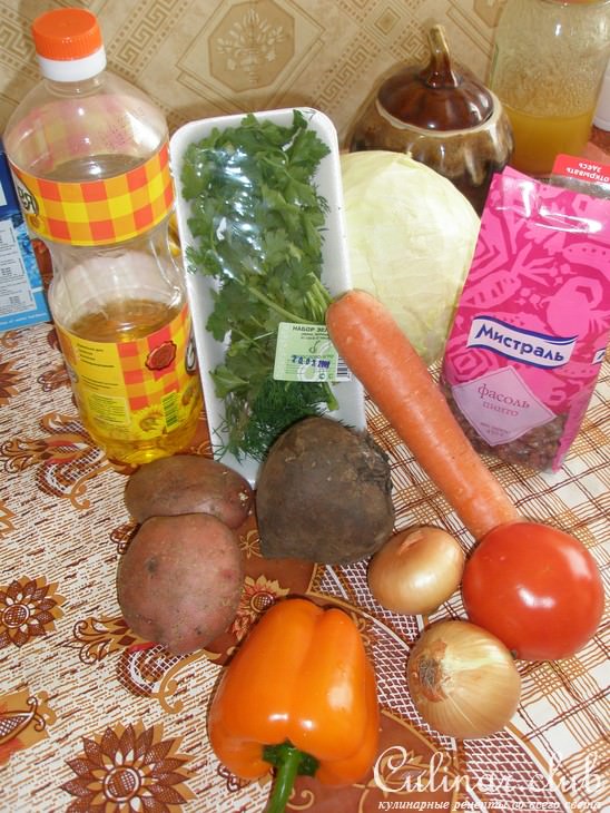 борщ с фасолью (постный)