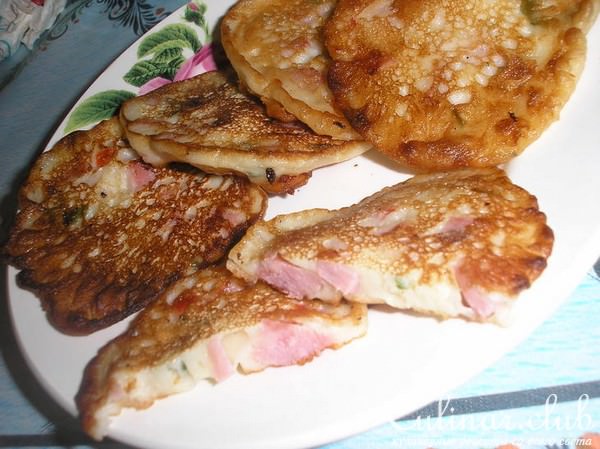 Оладушки с ветчиной