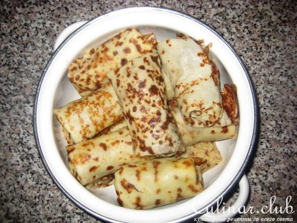 Блинчики с капустной начинкой