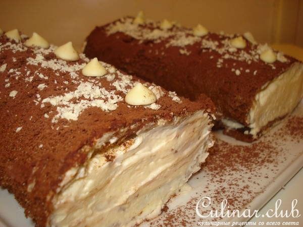 Шоколадный рулет с лимонным кремом