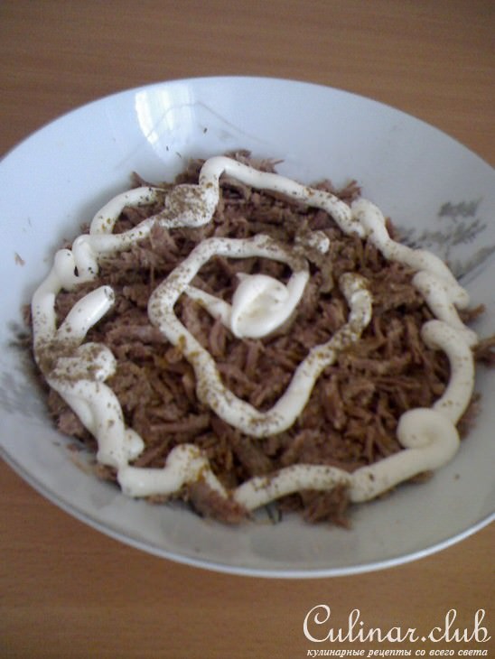 Салат мясной с грибами