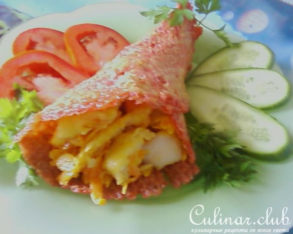 Салат"Рыбный рог"