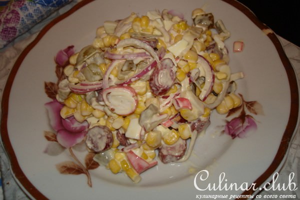 радужный салатик с кукурузой