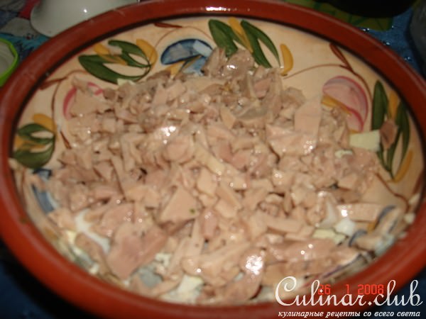Салат из печени трески