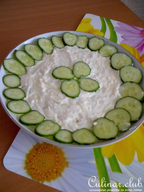 Салат мясной с грибами
