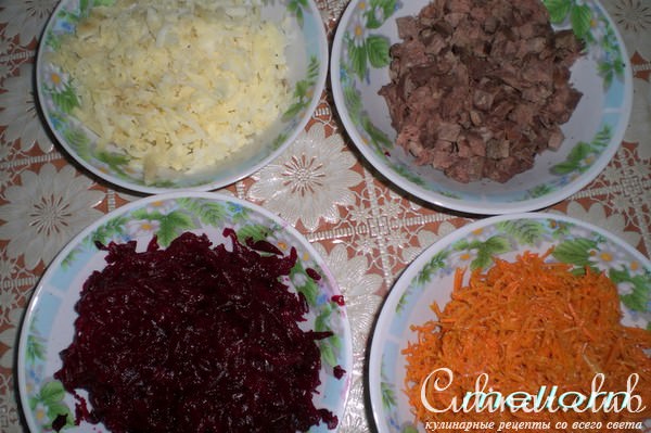 Салат с мясом и морковью по-корейски