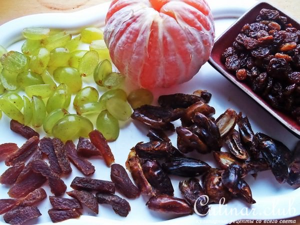 Салат "Фруктовые брызги с рисом"