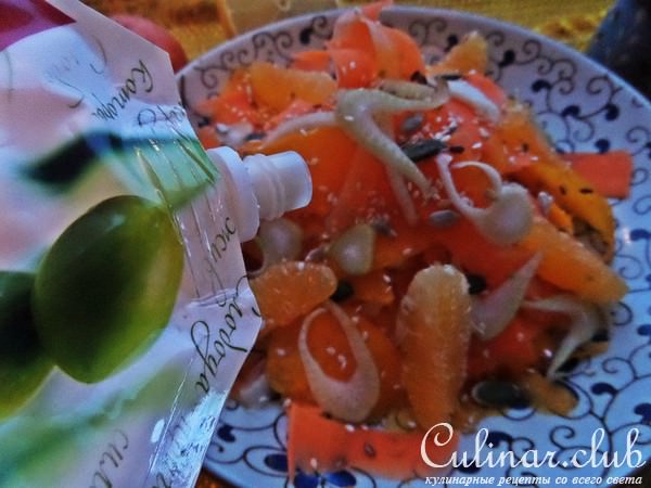 Морковка с тыквой под майонезным соусом
