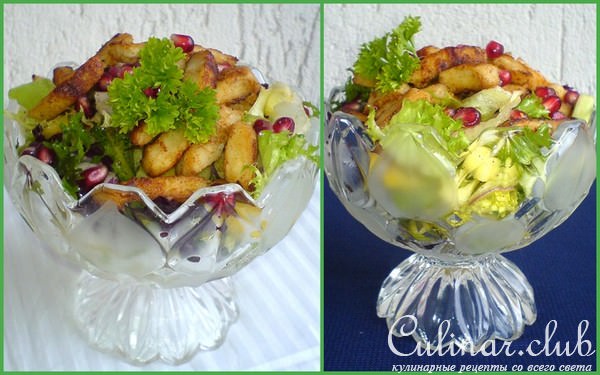 Салат "Идиллия" с манго и куриным филе