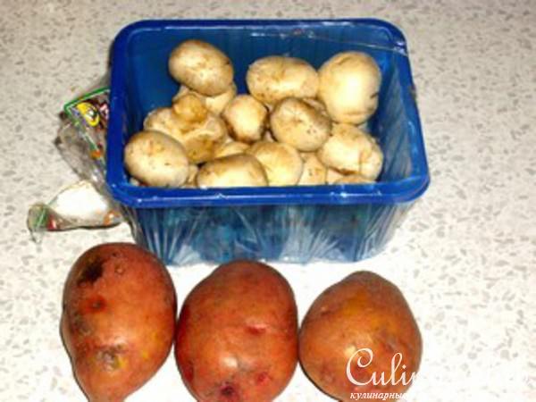 Грибной салат с яблоками