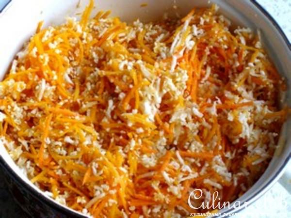 Салат витаминный из тыквы и цветной капусты