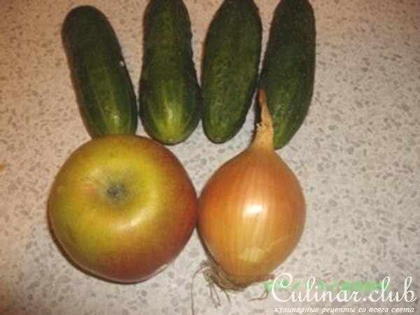 Салат из огурцов (очень простой вариант)