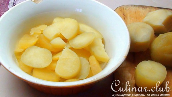 Картофельный салат с горчичной заправкой и килечкой!