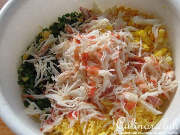 Салат с крабового мяса "Мозаика"