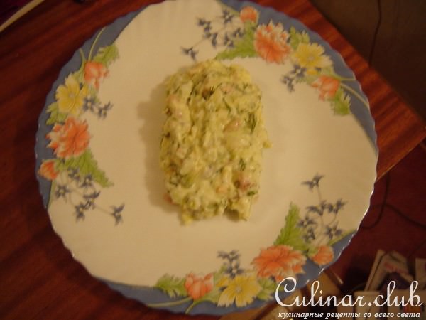 Салатик с морепродуктами на скорую руку(вариант)