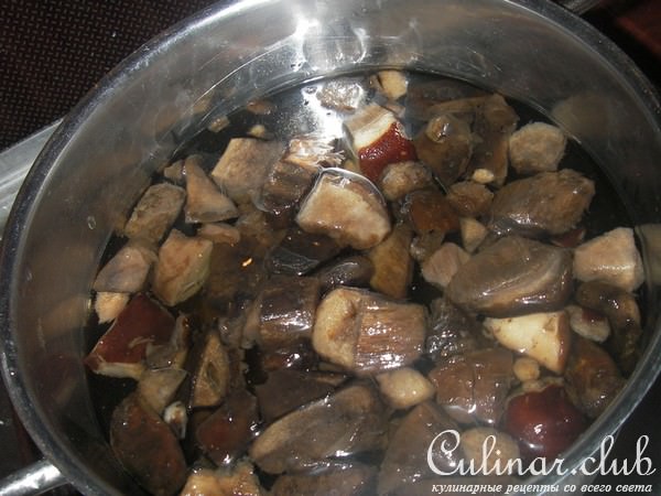 Салат с подосиновиками и креветками