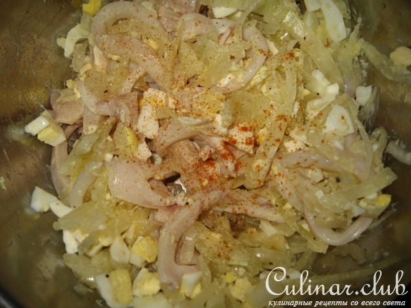 Салат с кальмаром (секрет приготовление кальмара)