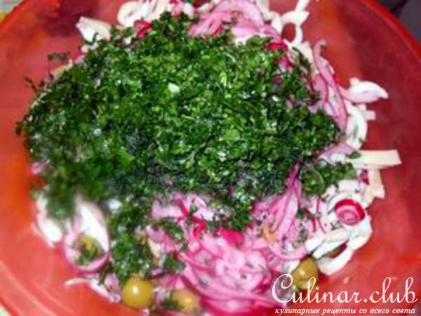 Салат из кальмаров (вариант)