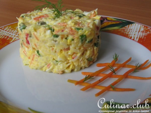 Салат с крабового мяса "Мозаика"