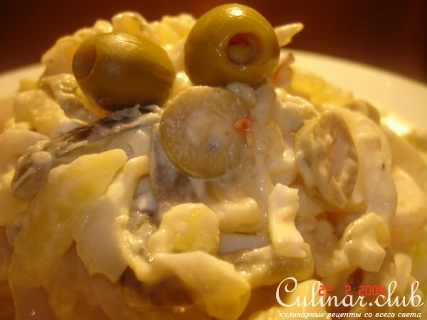 Салат простой из кальмара