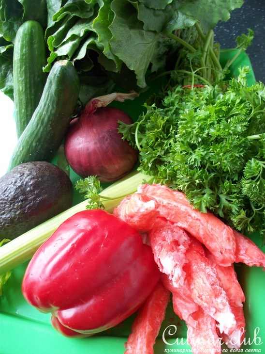 Салат с крабовым мясом -Полезно Вкусный -Вариант!!!