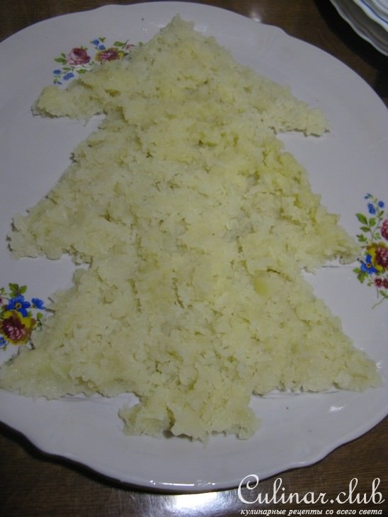 Салат с печенью трески " Ёлочка "