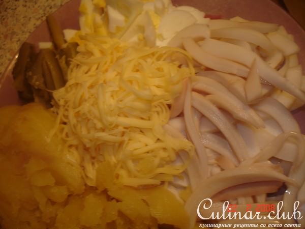 Салат простой из кальмара