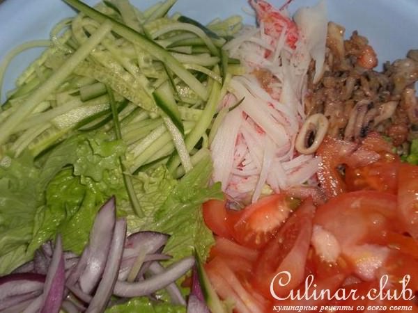 Салат с море продуктами + снежный краб