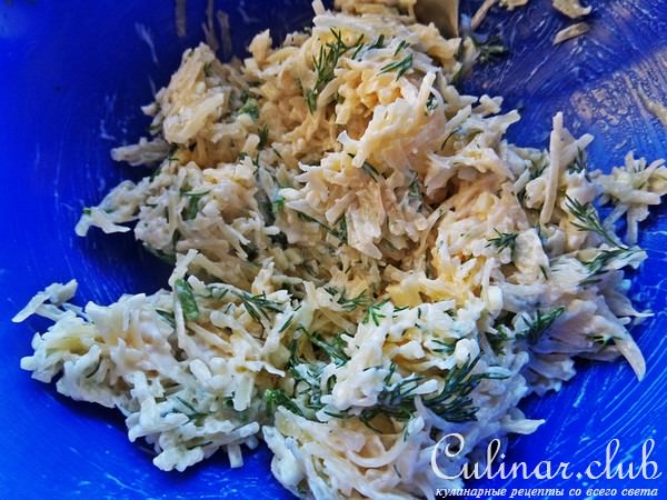 Сырный салат в кулёчках
