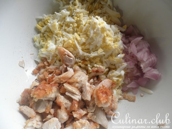 Яичный салатик с курицей